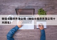 微信小程序開發(fā)公司（微信小程序開發(fā)公司十大排名）