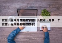 微信小程序開發(fā)需要掌握什么技術(shù)（開發(fā)一個微信小程序需要哪些技術(shù)）