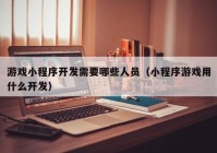 游戲小程序開發(fā)需要哪些人員（小程序游戲用什么開發(fā)）