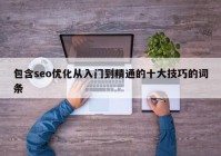 包含seo優(yōu)化從入門到精通的十大技巧的詞條